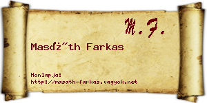 Masáth Farkas névjegykártya
